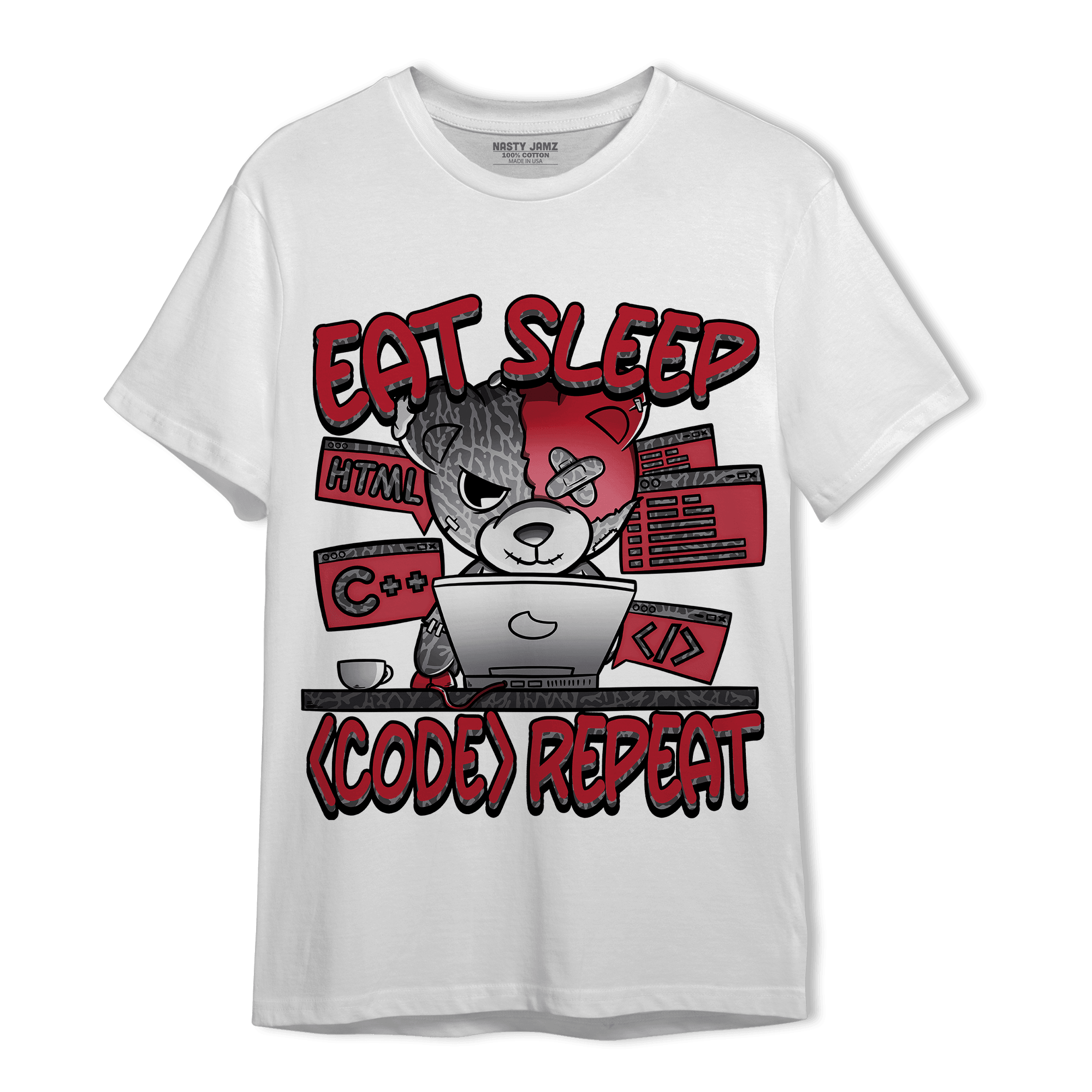 Spizike Low Bred T Shirt Match Eat Sleep Code BER - NastyJamz