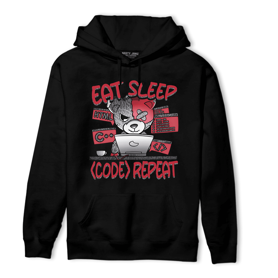 Spizike Low Bred Hoodie Match Eat Sleep Code BER - NastyJamz