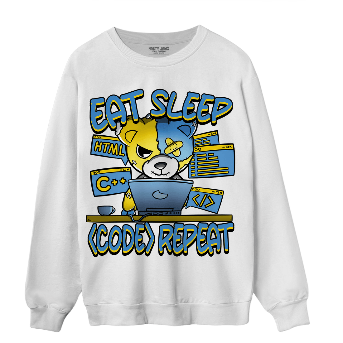 SB Dunk Bubbles Sweatshirt Match Eat Sleep Code BER - NastyJamz