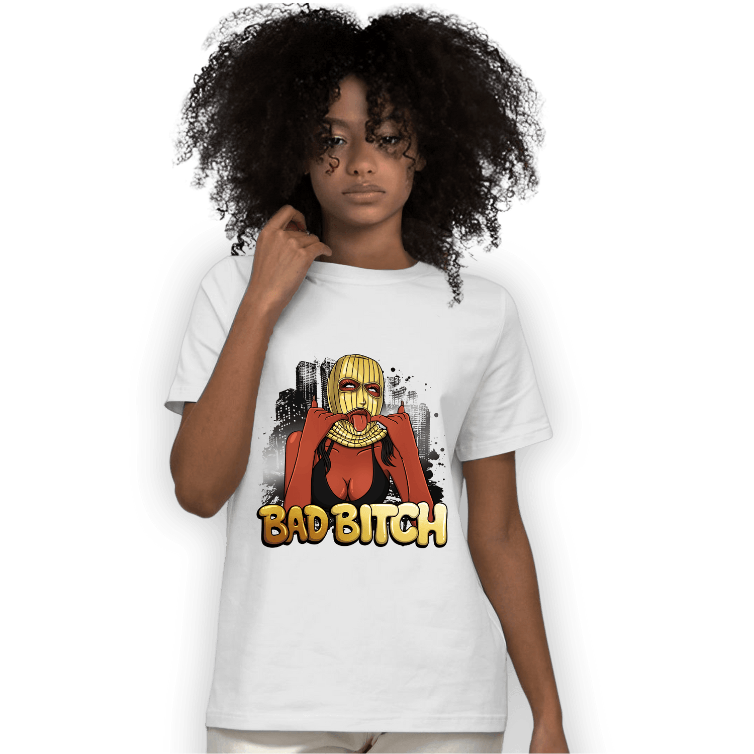 Mid SE Black Gold 1s T Shirt Match Gangster Bad Bitch - NastyJamz