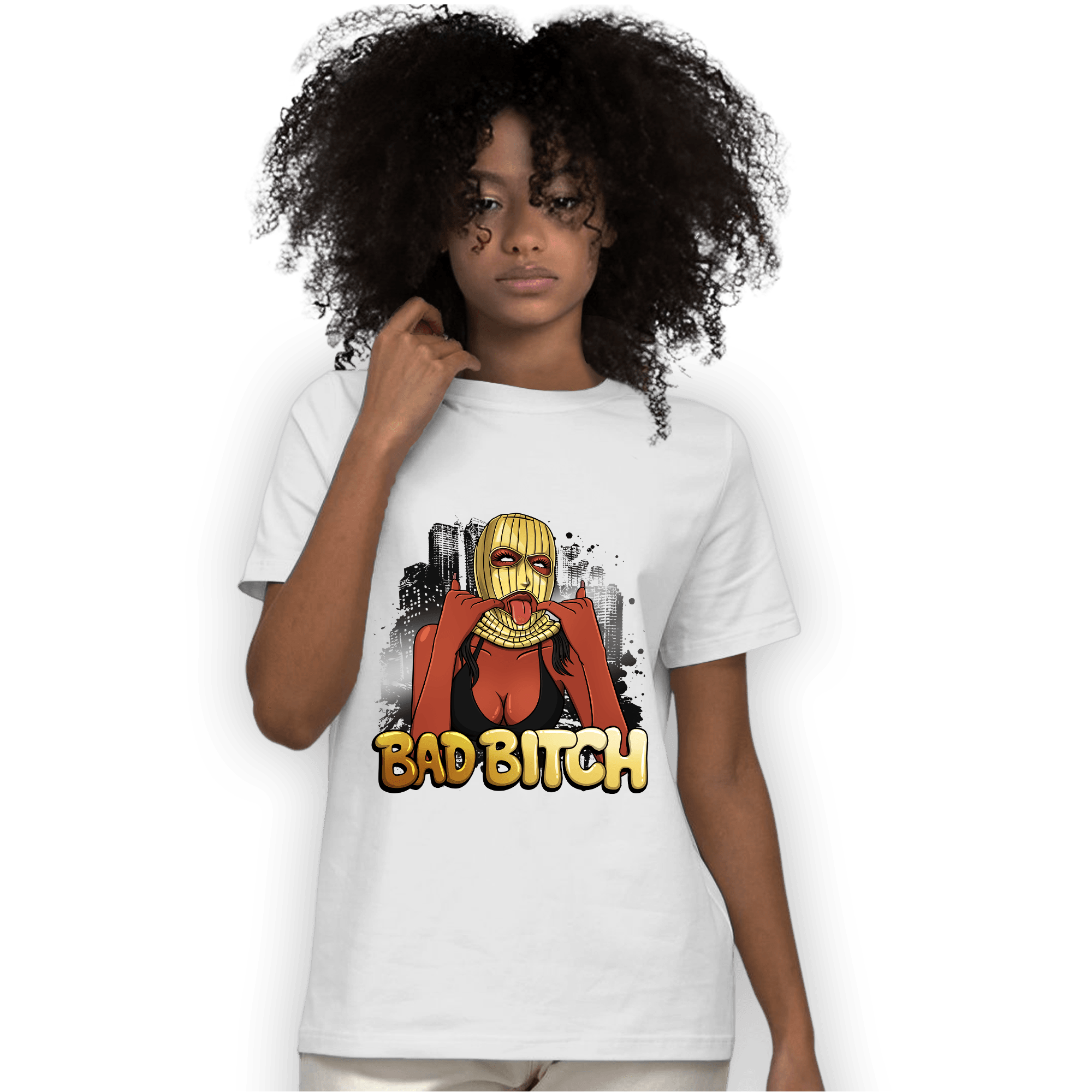 Mid SE Black Gold 1s T Shirt Match Gangster Bad Bitch - NastyJamz