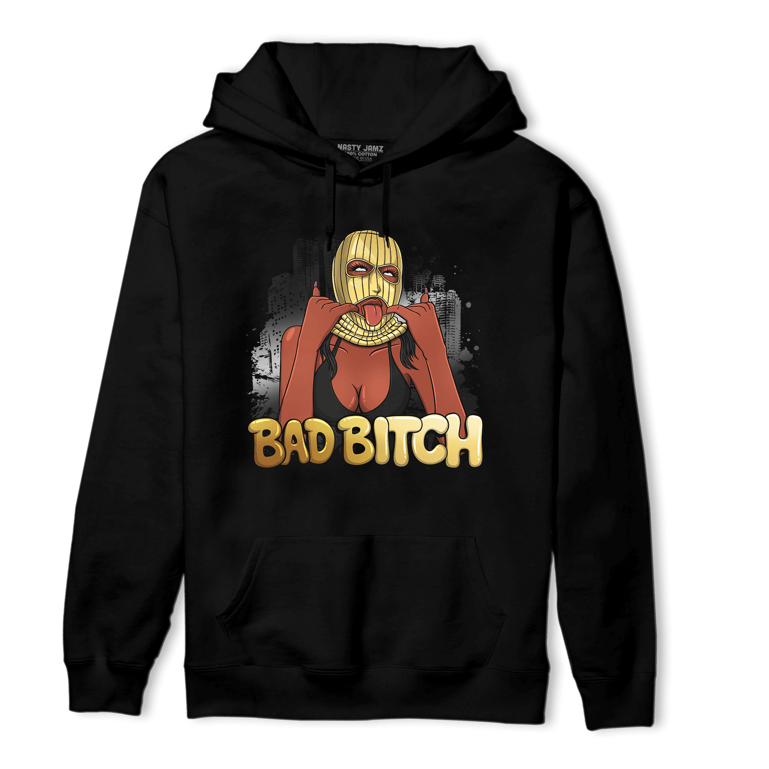 Mid SE Black Gold 1s Hoodie Match Gangster Bad Bitch - NastyJamz