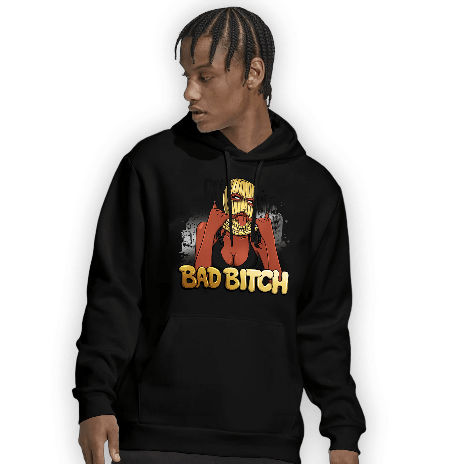 Mid SE Black Gold 1s Hoodie Match Gangster Bad Bitch - NastyJamz