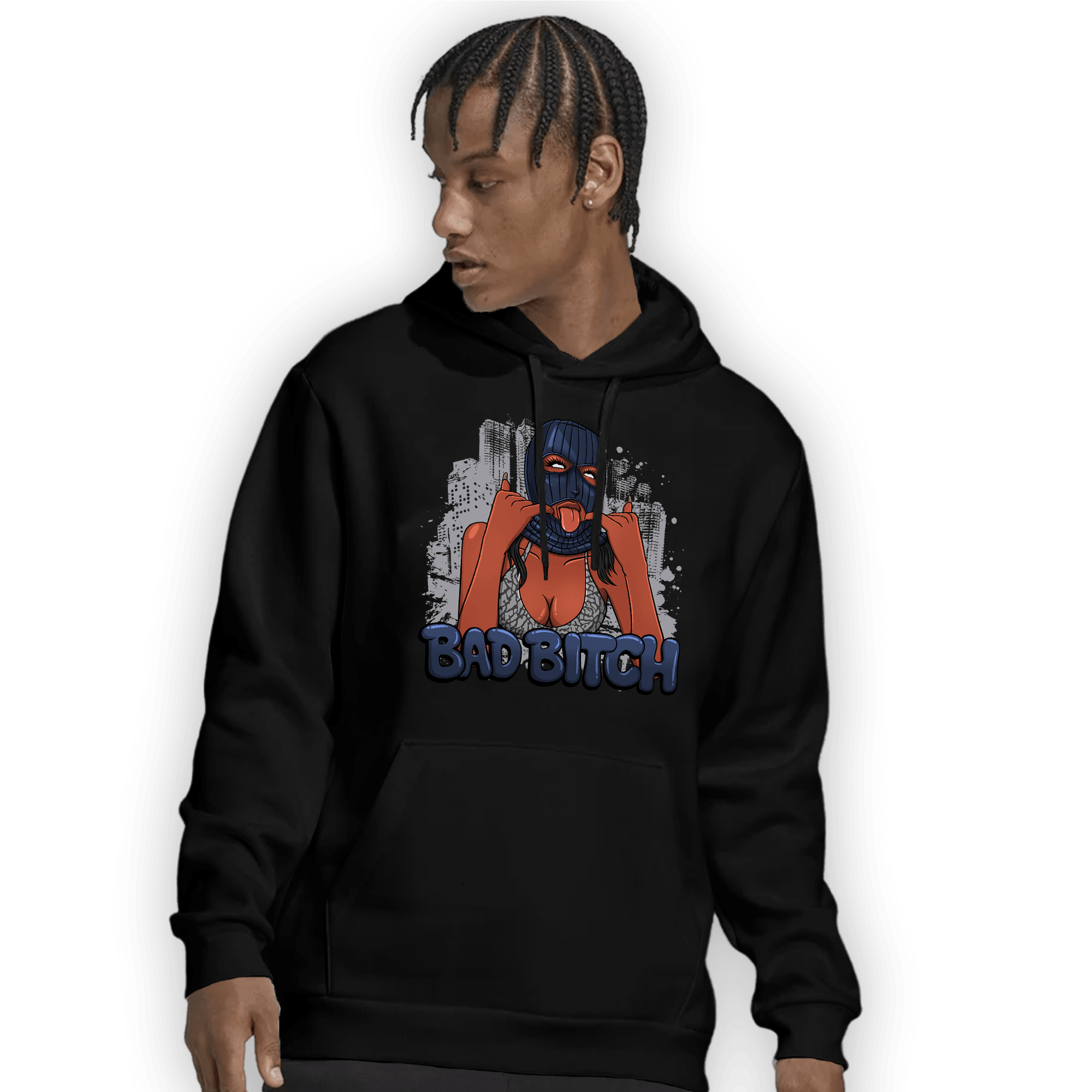 White Navy 3s Hoodie Match Gangster Bad Bitch - NastyJamz