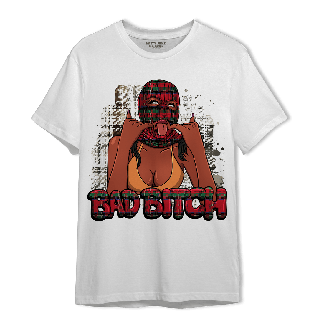 Plaid 5s T Shirt Match Gangster Bad Bitch - NastyJamz