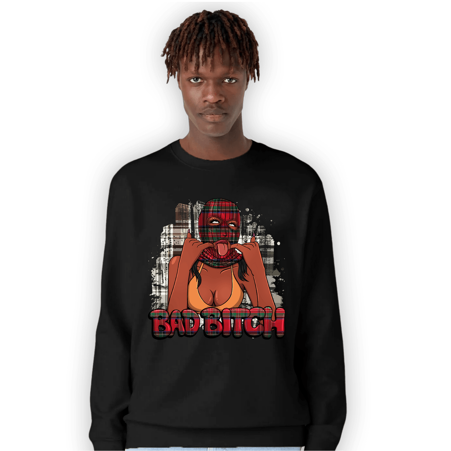 Plaid 5s Sweatshirt Match Gangster Bad Bitch - NastyJamz