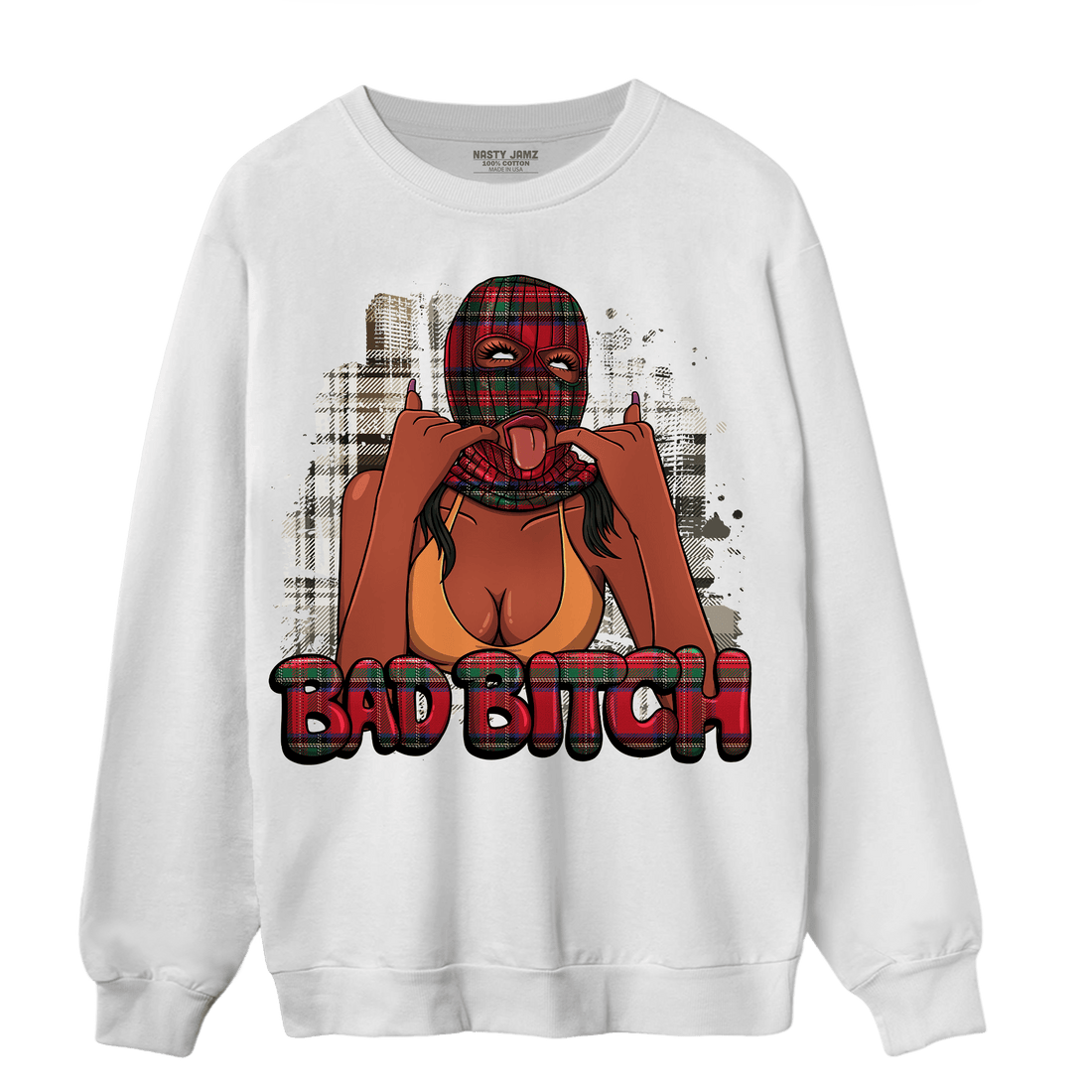 Plaid 5s Sweatshirt Match Gangster Bad Bitch - NastyJamz