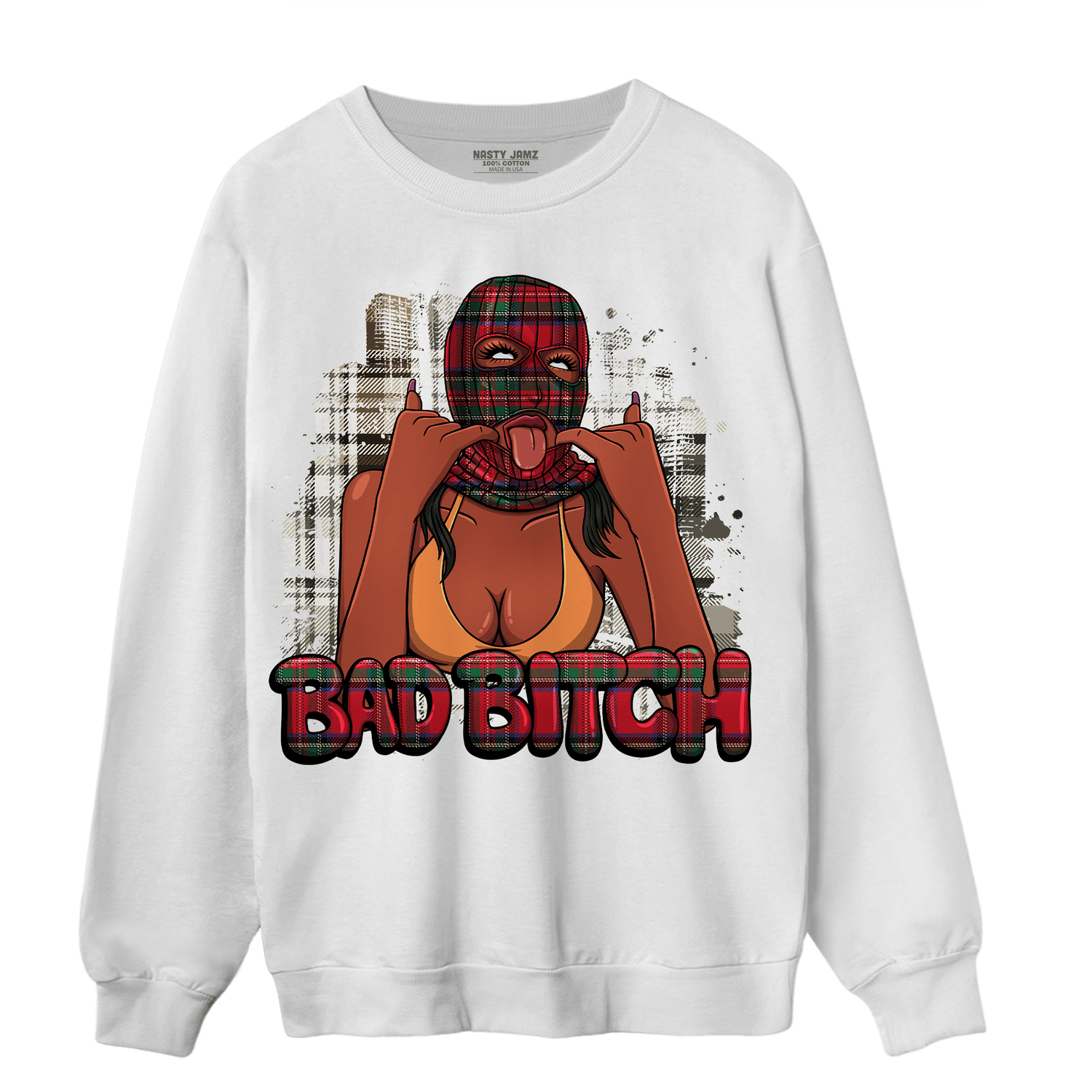 Plaid 5s Sweatshirt Match Gangster Bad Bitch - NastyJamz