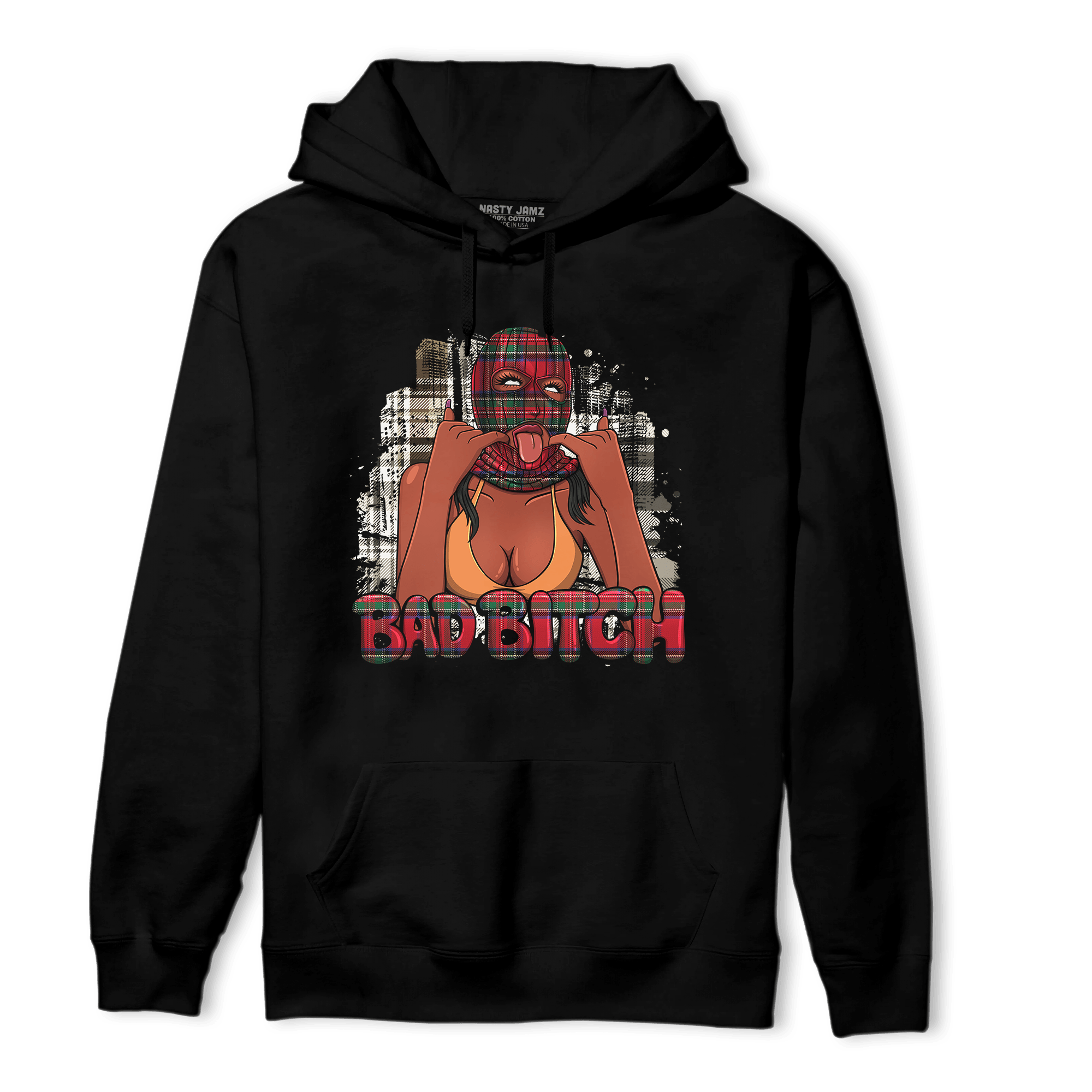 Plaid 5s Hoodie Match Gangster Bad Bitch - NastyJamz