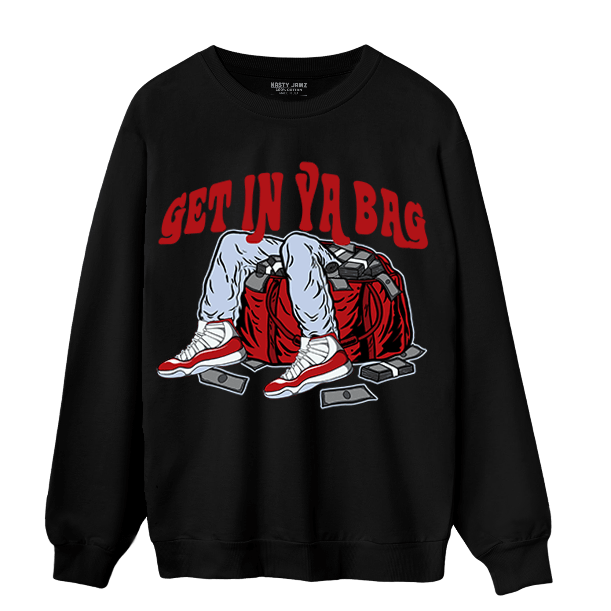 Cherry 11s Sweatshirt Match Get In Ya Bag - NastyJamz