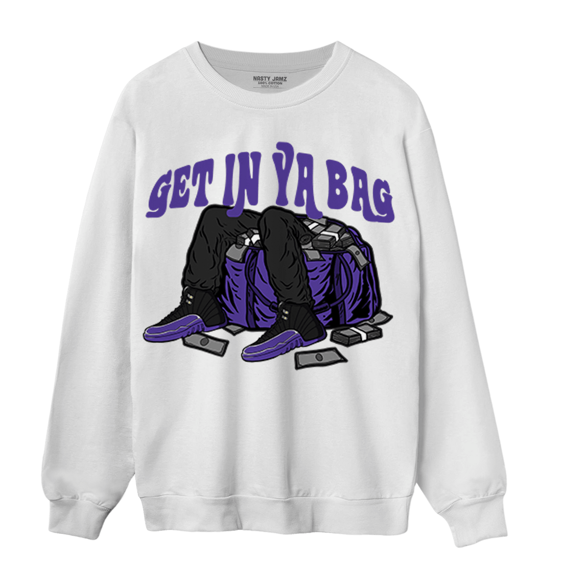 Field Purple 12s Sweatshirt Match Get In Ya Bag - NastyJamz