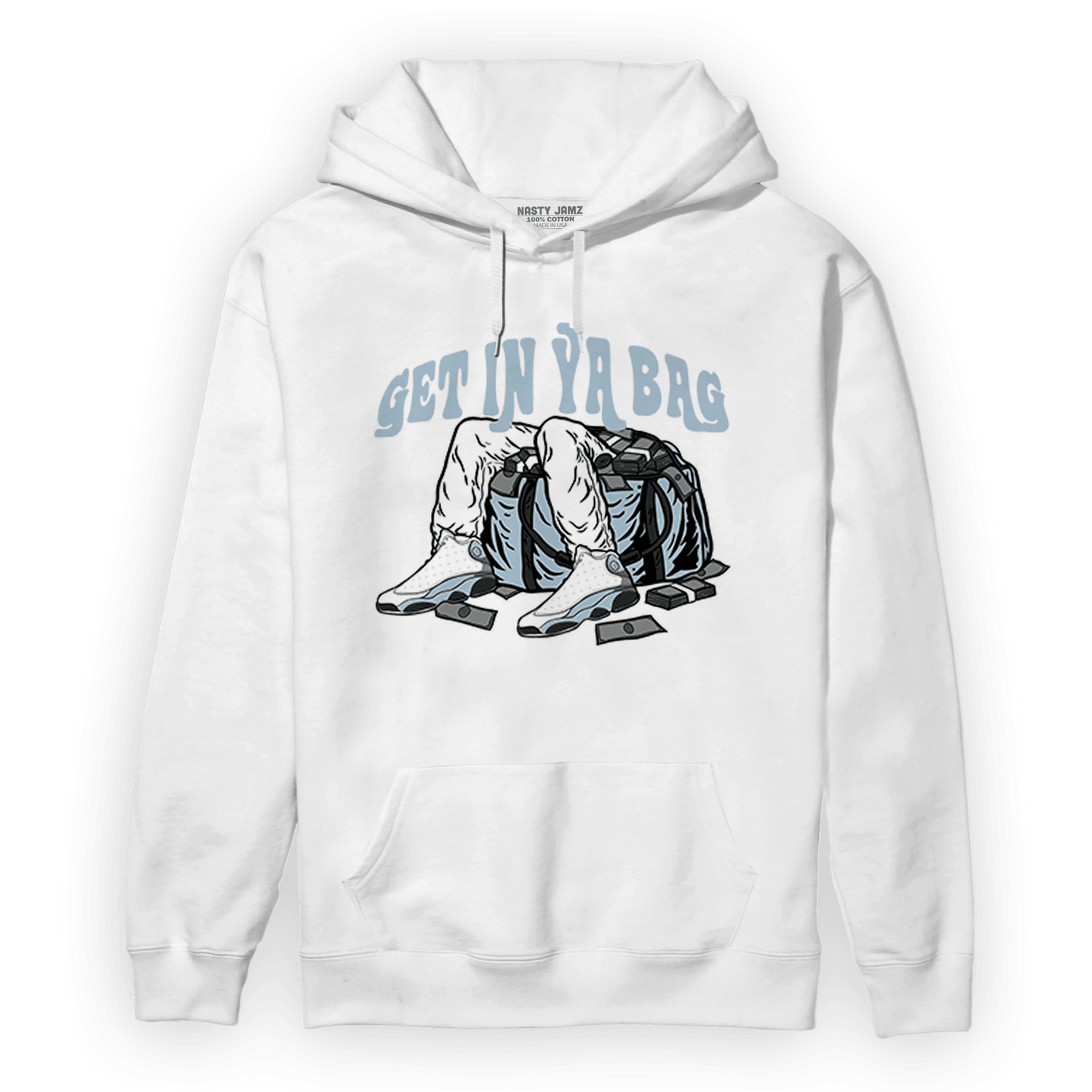 Blue Grey 13s Hoodie Match Get In Ya Bag - NastyJamz