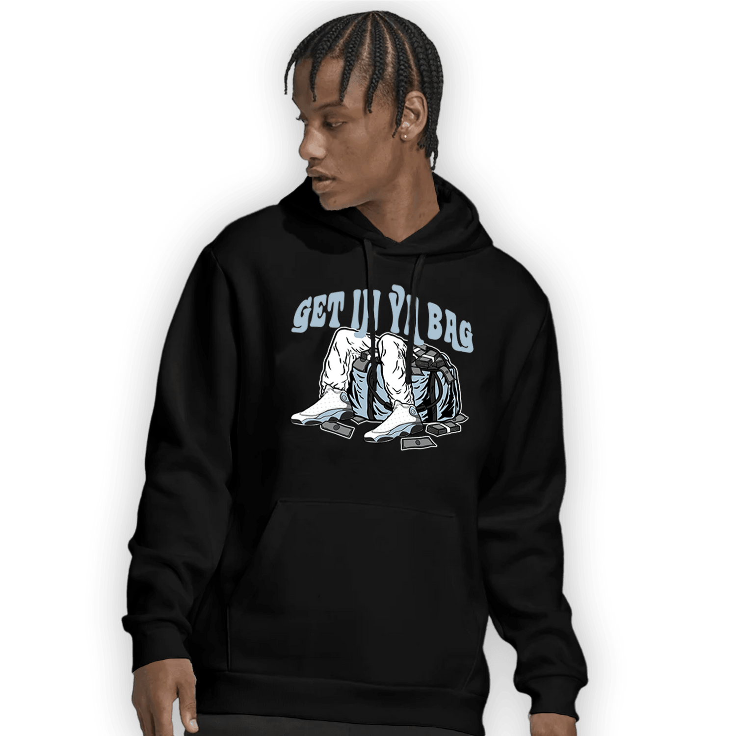 Blue Grey 13s Hoodie Match Get In Ya Bag - NastyJamz