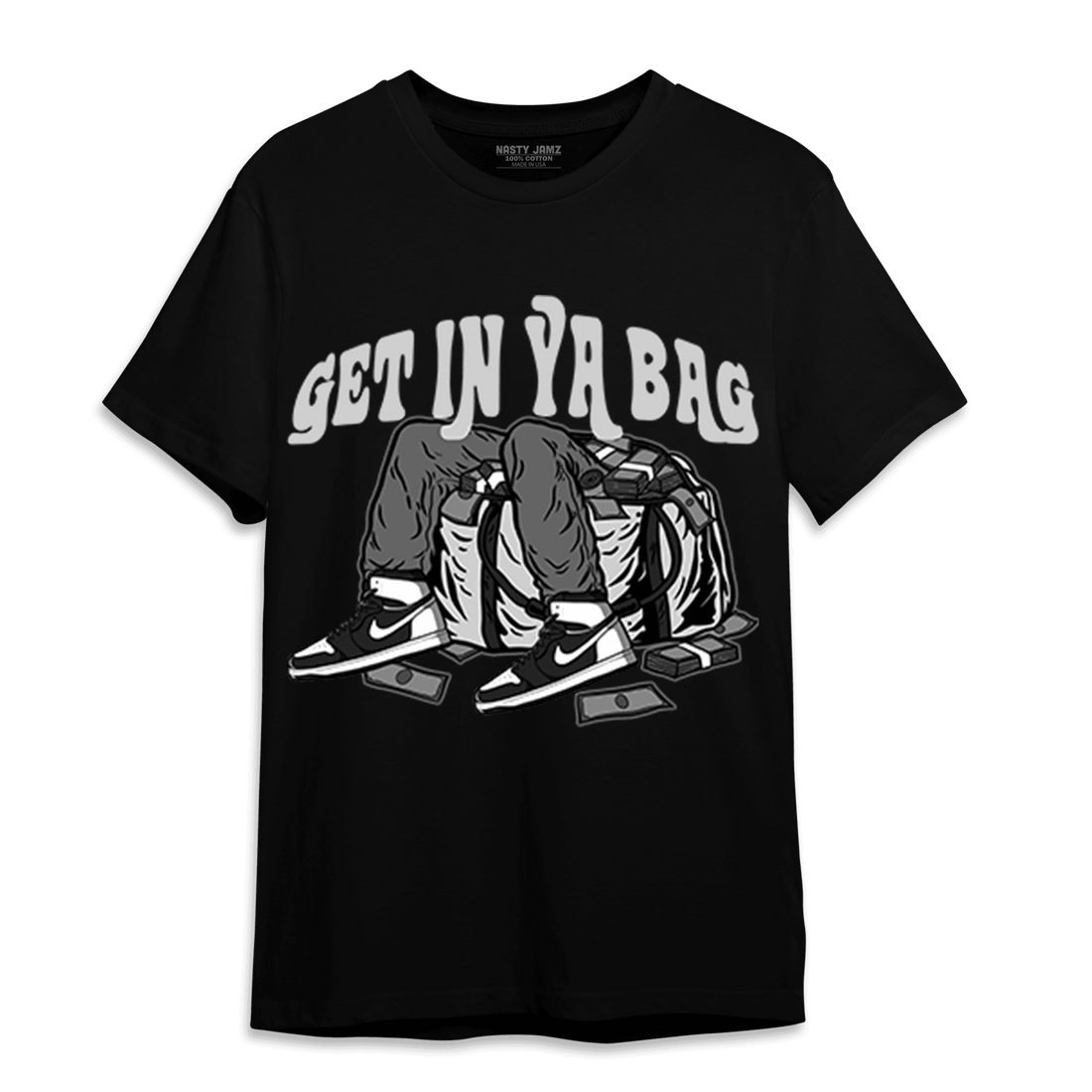 Retro High OG Black White 1s T Shirt Match Get In Ya Bag - NastyJamz