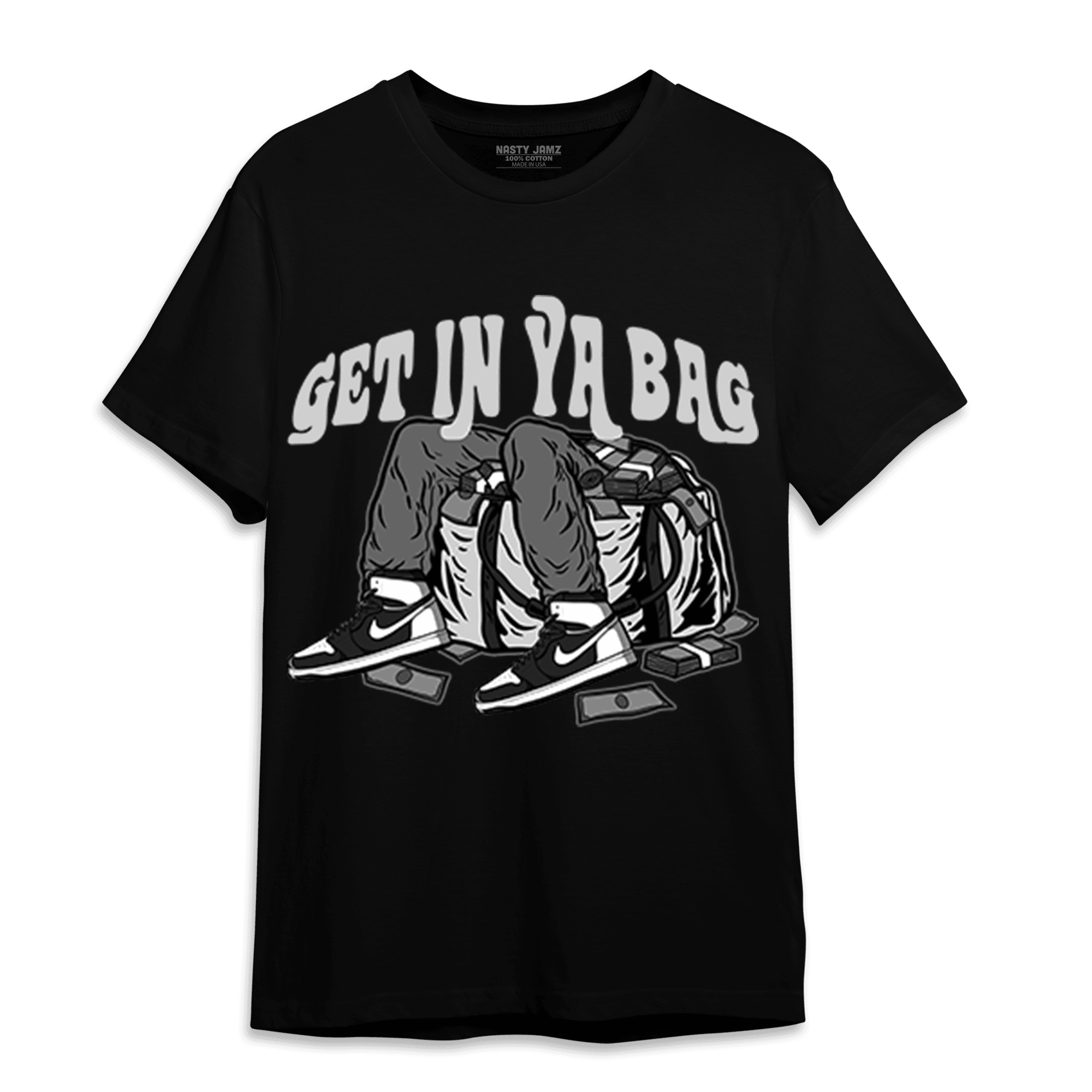 Retro High OG Black White 1s T Shirt Match Get In Ya Bag - NastyJamz