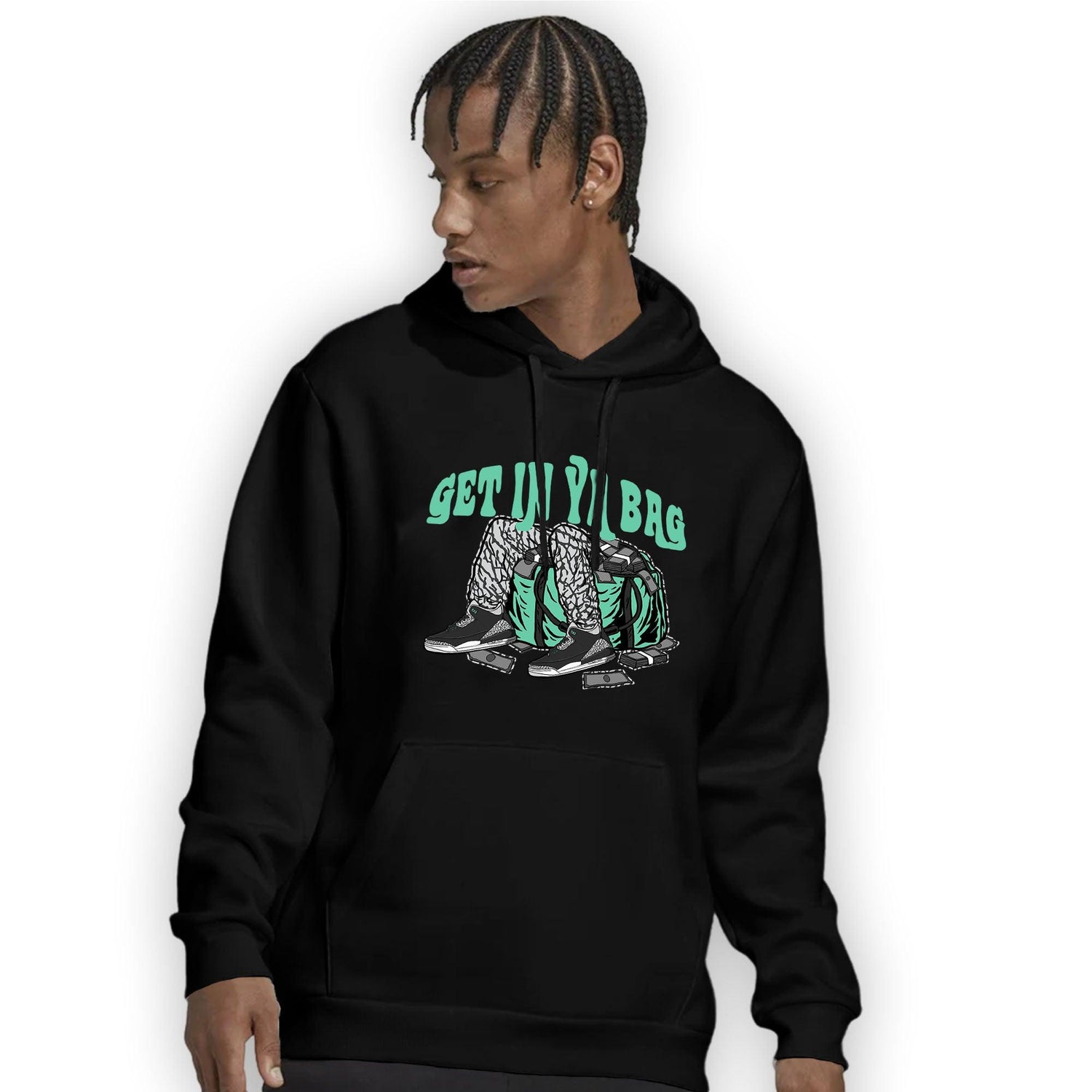 Green Glow 3s Hoodie Match Get In Ya Bag - NastyJamz