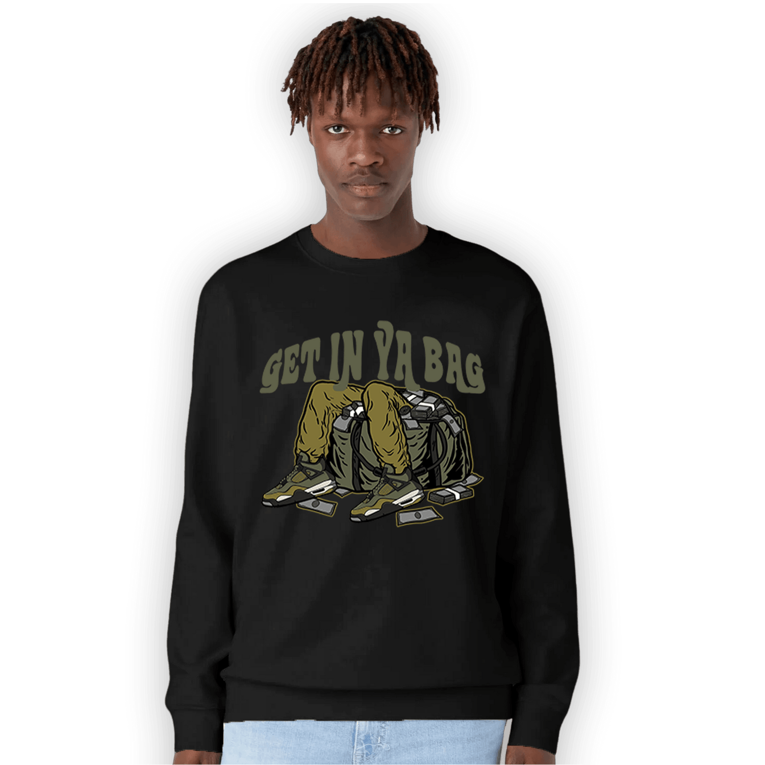 SE Craft Medium Olive 4s Sweatshirt Match Get In Ya Bag - NastyJamz