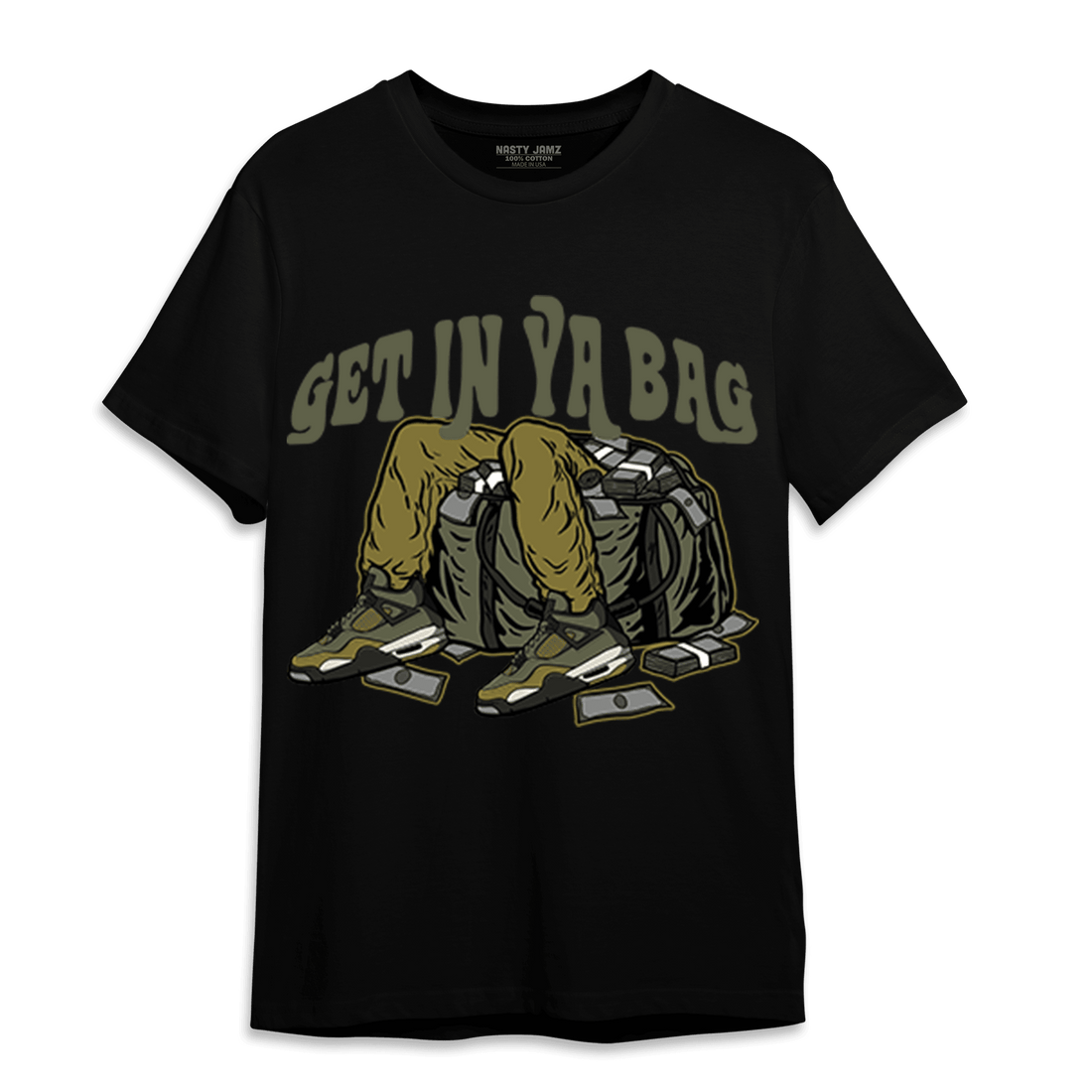 SE Craft Medium Olive 4s T Shirt Match Get In Ya Bag - NastyJamz