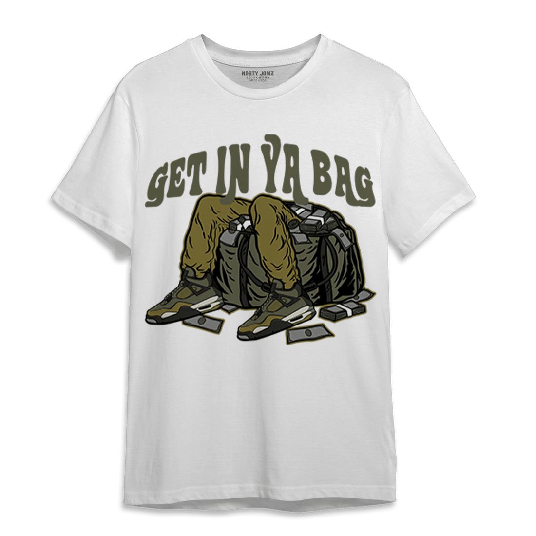 SE Craft Medium Olive 4s T Shirt Match Get In Ya Bag - NastyJamz