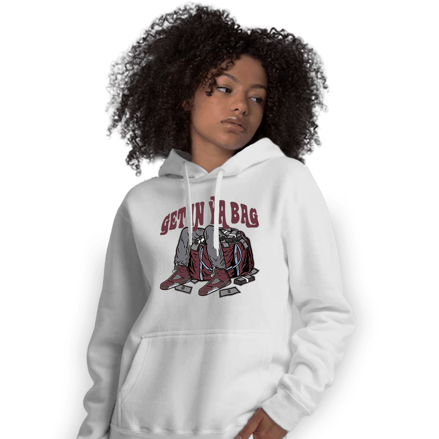 Burgundy 5s Hoodie Match Get In Ya Bag - NastyJamz