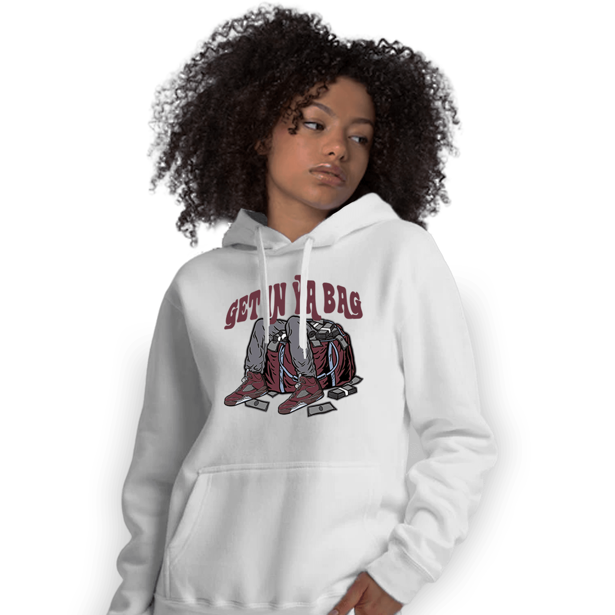 Burgundy 5s Hoodie Match Get In Ya Bag - NastyJamz