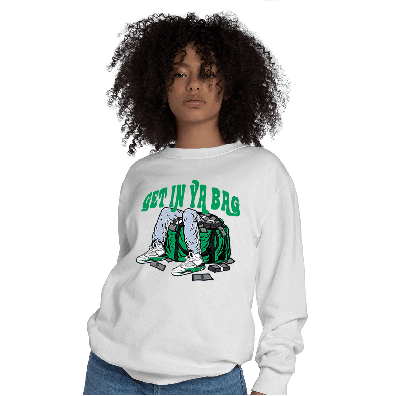 Lucky Green 5s Sweatshirt Match Get In Ya Bag - NastyJamz