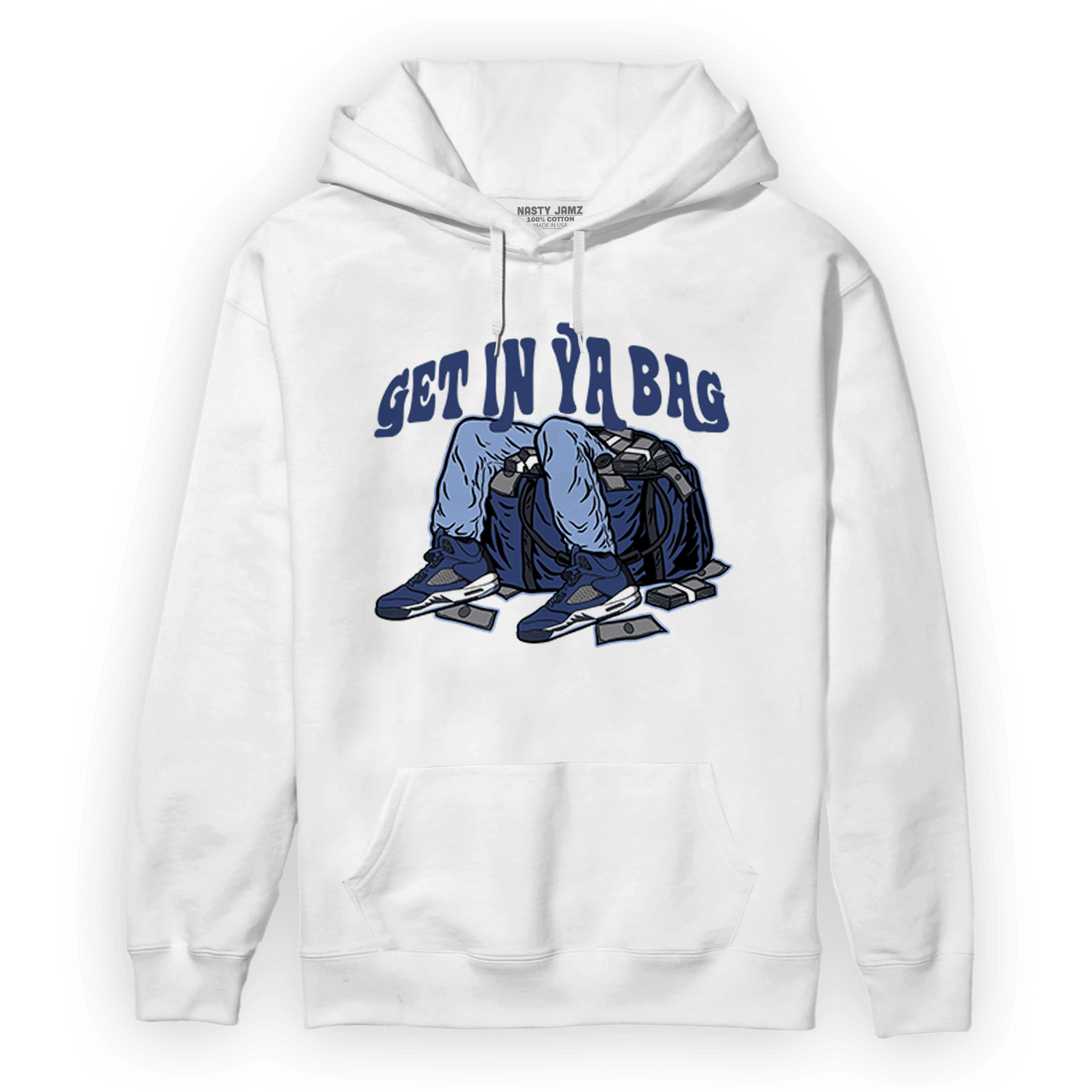 Midnight Navy 5s Hoodie Match Get In Ya Bag - NastyJamz