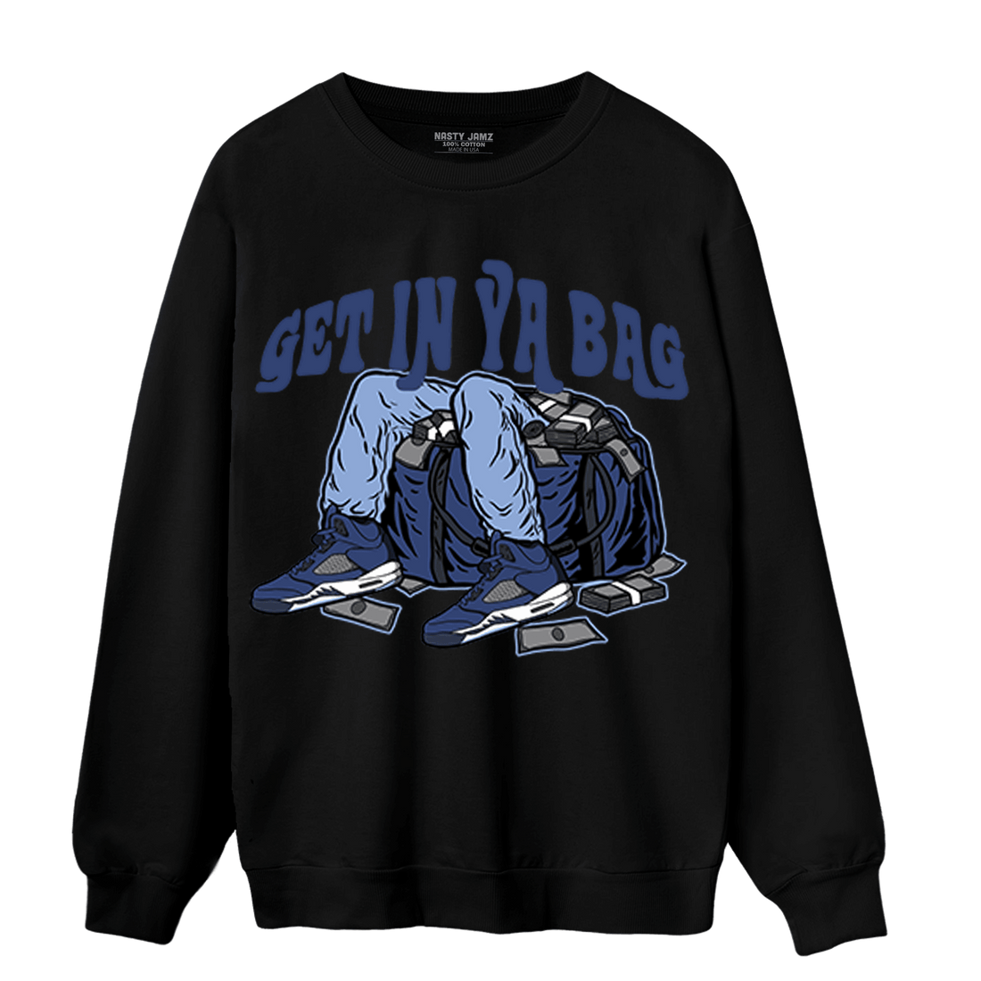 Midnight Navy 5s Sweatshirt Match Get In Ya Bag - NastyJamz