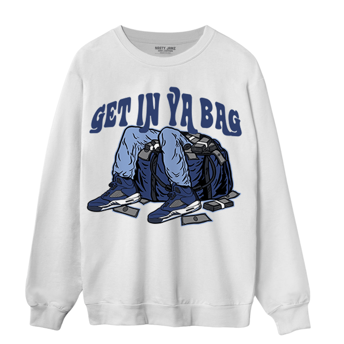 Midnight Navy 5s Sweatshirt Match Get In Ya Bag - NastyJamz