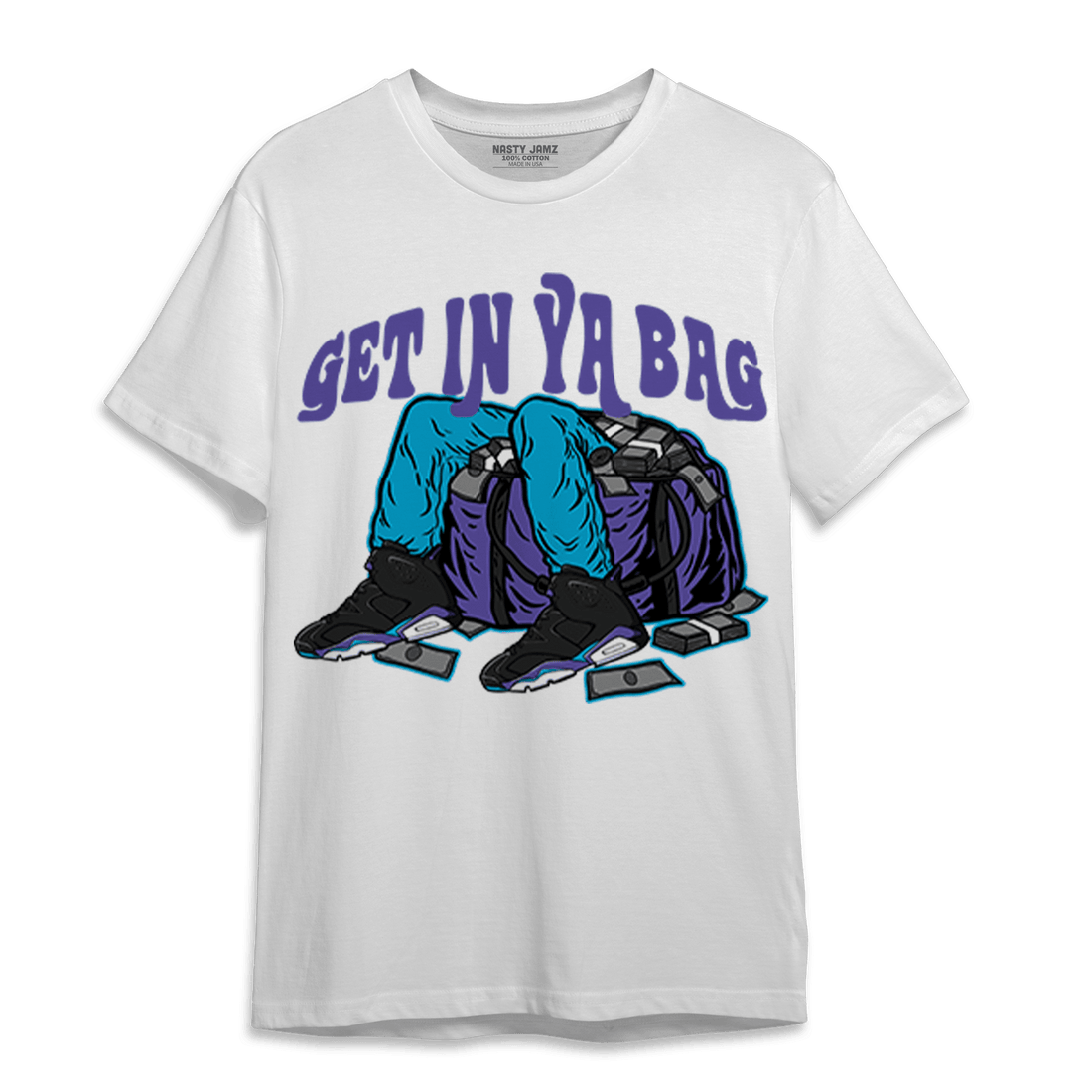 Aqua 6s T Shirt Match Get In Ya Bag - NastyJamz