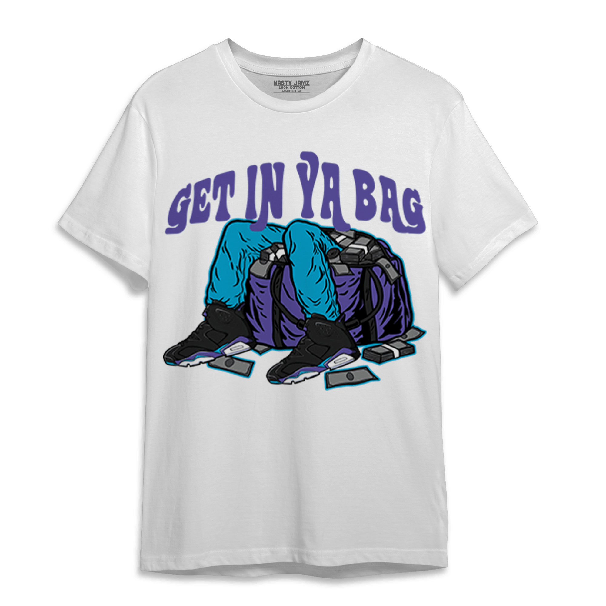 Aqua 6s T Shirt Match Get In Ya Bag - NastyJamz