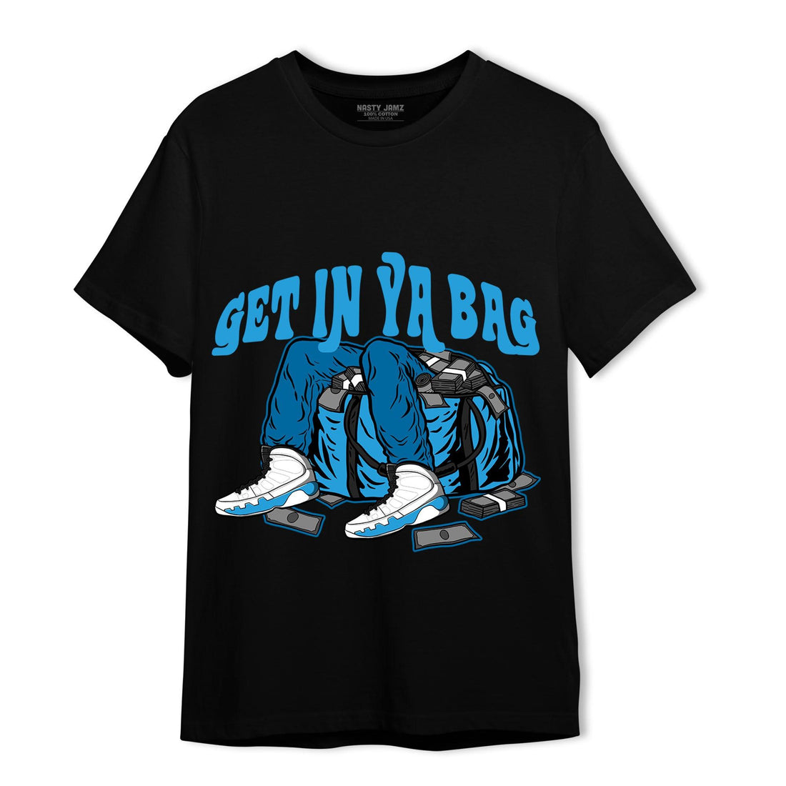 Powder Blue 9s T Shirt Match Get In Ya Bag - NastyJamz