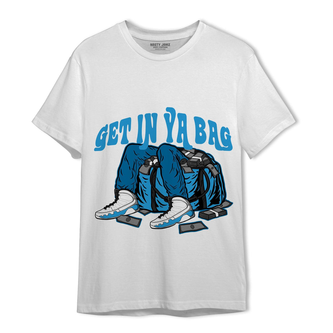 Powder Blue 9s T Shirt Match Get In Ya Bag - NastyJamz