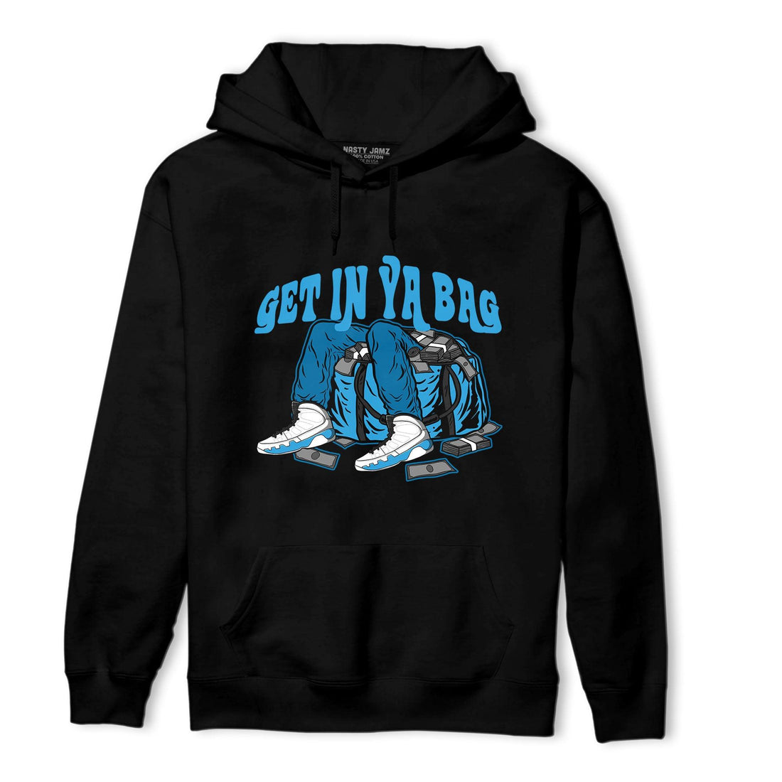 Powder Blue 9s Hoodie Match Get In Ya Bag - NastyJamz