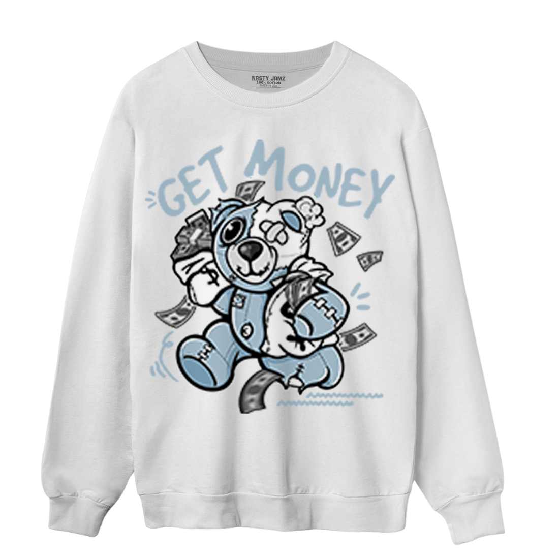 Blue Grey 13s Sweatshirt Match Get Money BER - NastyJamz