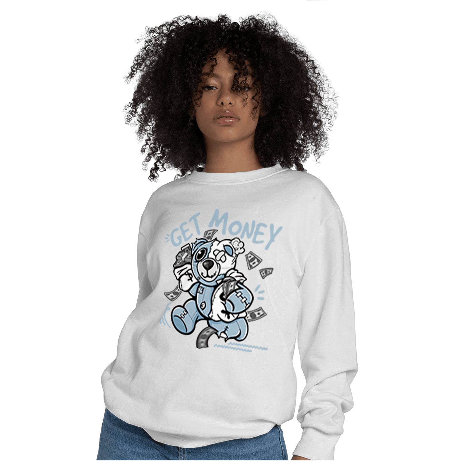 Blue Grey 13s Sweatshirt Match Get Money BER - NastyJamz