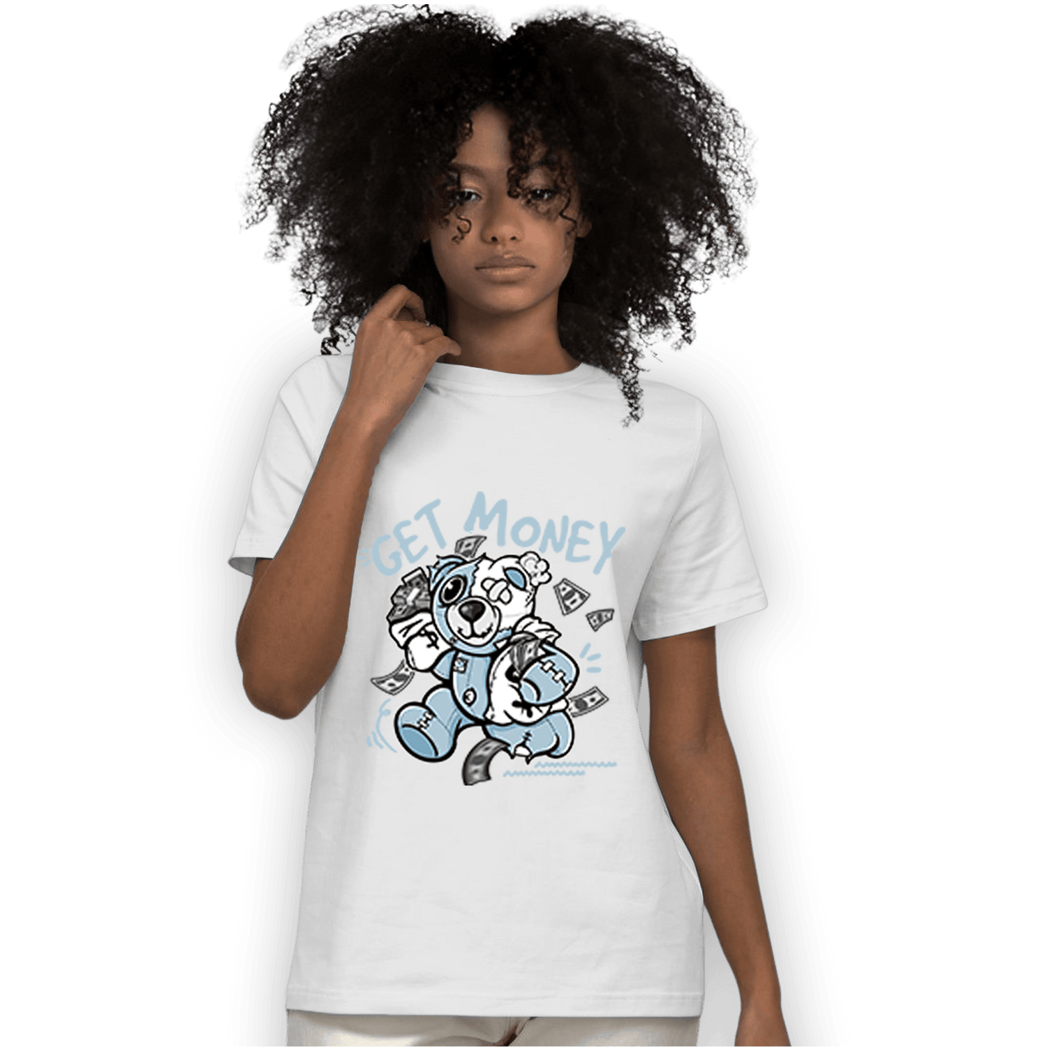 Blue Grey 13s T Shirt Match Get Money BER - NastyJamz