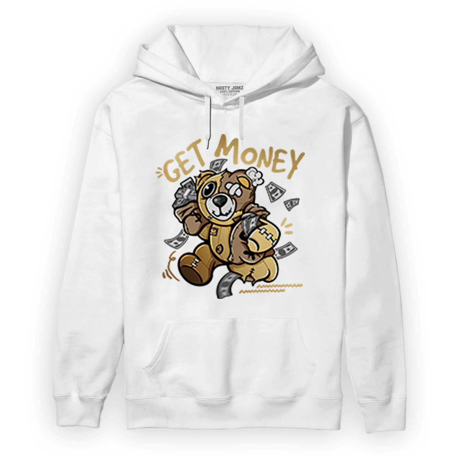 High OG Metallic Gold 1s Hoodie Match Get Money BER - NastyJamz