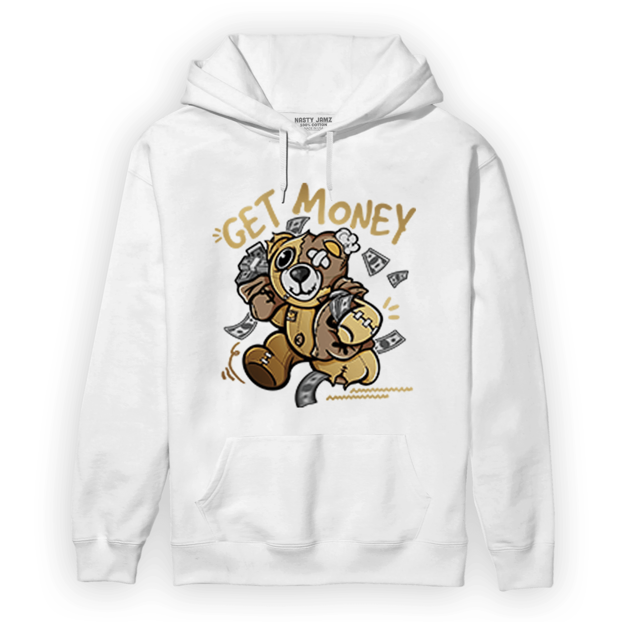 High OG Metallic Gold 1s Hoodie Match Get Money BER - NastyJamz