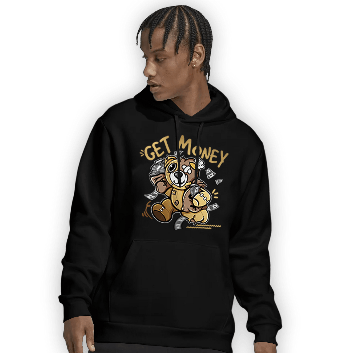 High OG Metallic Gold 1s Hoodie Match Get Money BER - NastyJamz