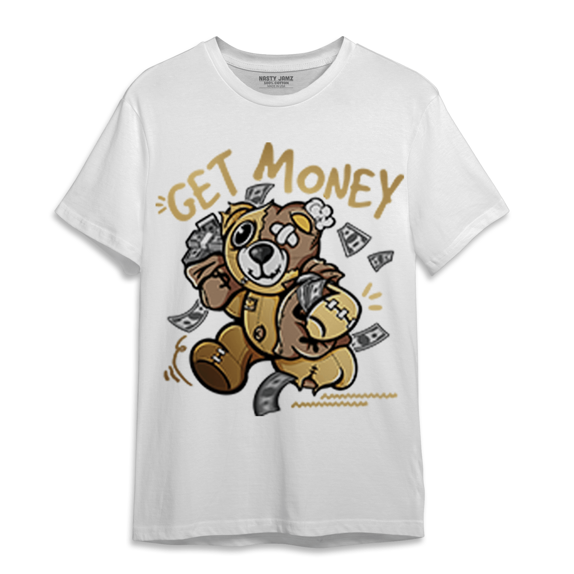 High OG Metallic Gold 1s T Shirt Match Get Money BER - NastyJamz