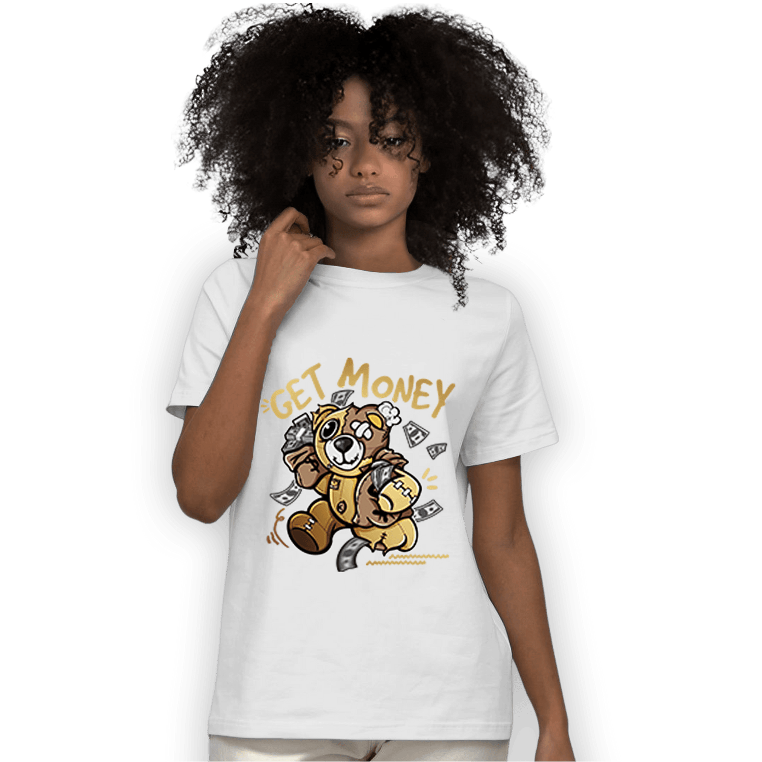High OG Metallic Gold 1s T Shirt Match Get Money BER - NastyJamz