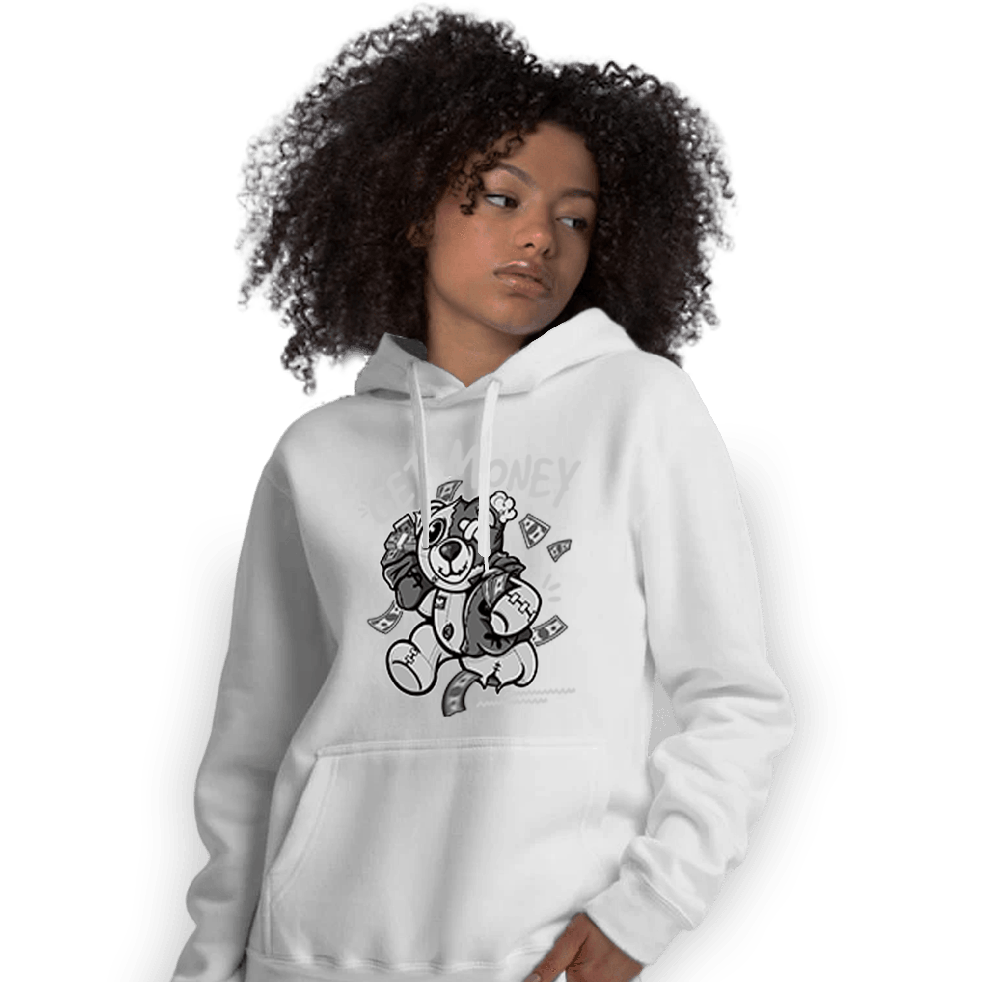 Retro High OG Black White 1s Hoodie Match Get Money BER - NastyJamz