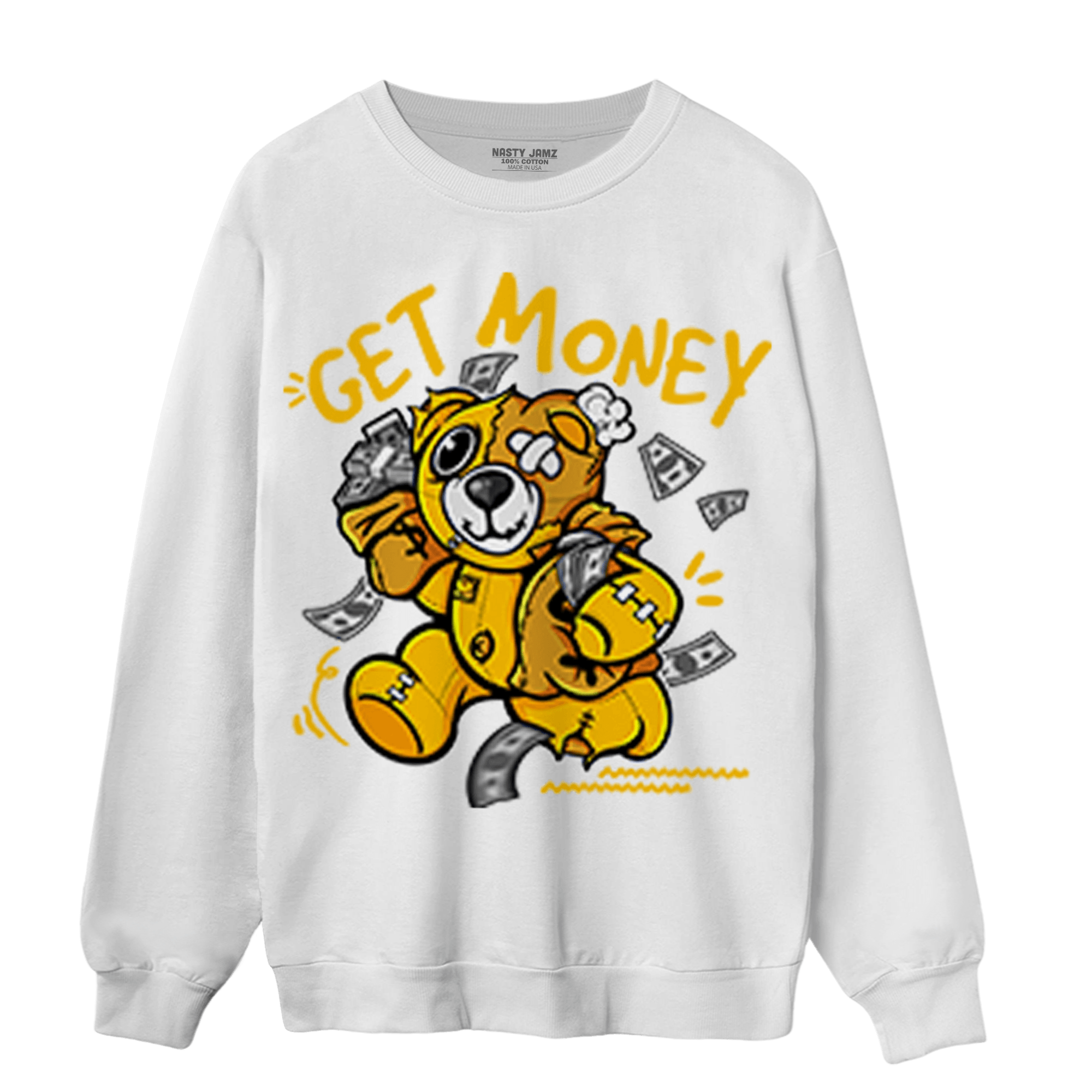 Yellow Ochre 1s Sweatshirt Match Get Money BER - NastyJamz