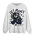 White Navy 3s Sweatshirt Match Get Money BER - NastyJamz