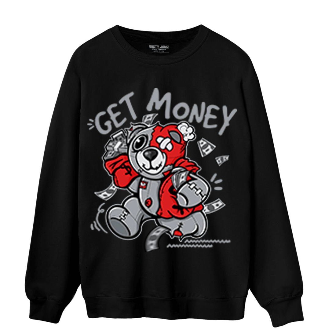 Bred Reimagined 4s Sweatshirt Match Get Money BER - NastyJamz