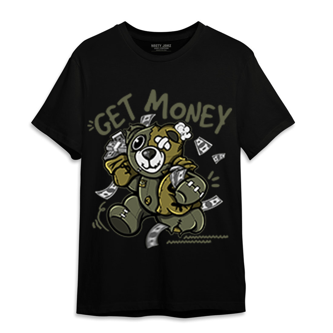 SE Craft Medium Olive 4s T Shirt Match Get Money BER - NastyJamz