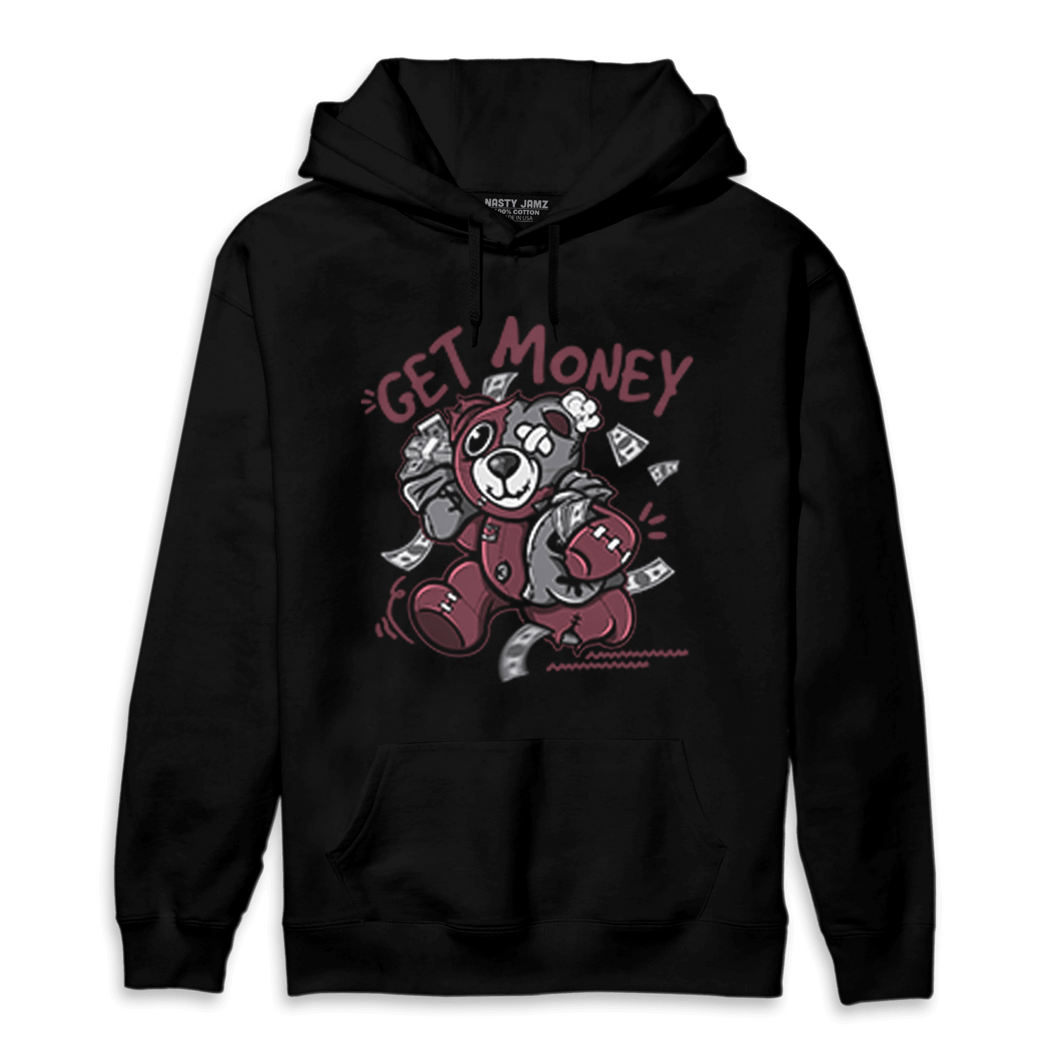 Burgundy 5s Hoodie Match Get Money BER - NastyJamz