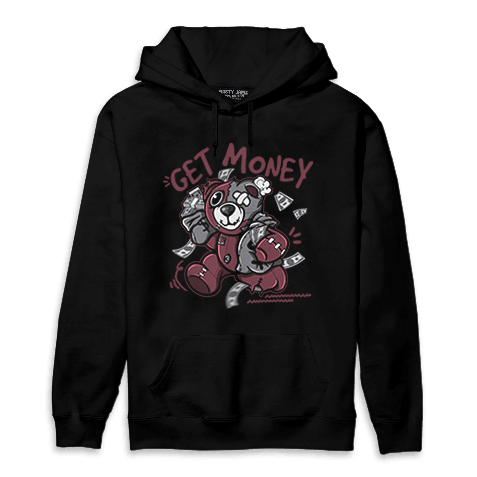 Burgundy 5s Hoodie Match Get Money BER - NastyJamz