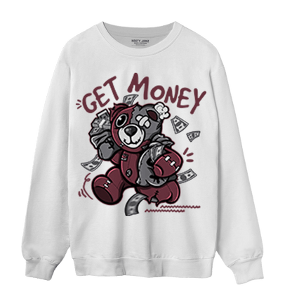 Burgundy 5s Sweatshirt Match Get Money BER - NastyJamz